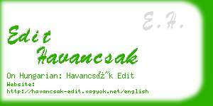 edit havancsak business card